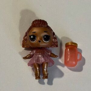 LOL Surprise Doll “Insta Gold” with Pink Dress and Brown Hair